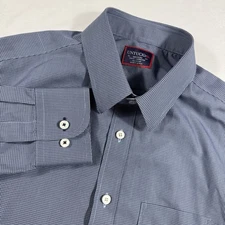 UNTUCKit Marcasin Shirt Men's Medium Blue Cotton Plaid Long Sleeve Button Front