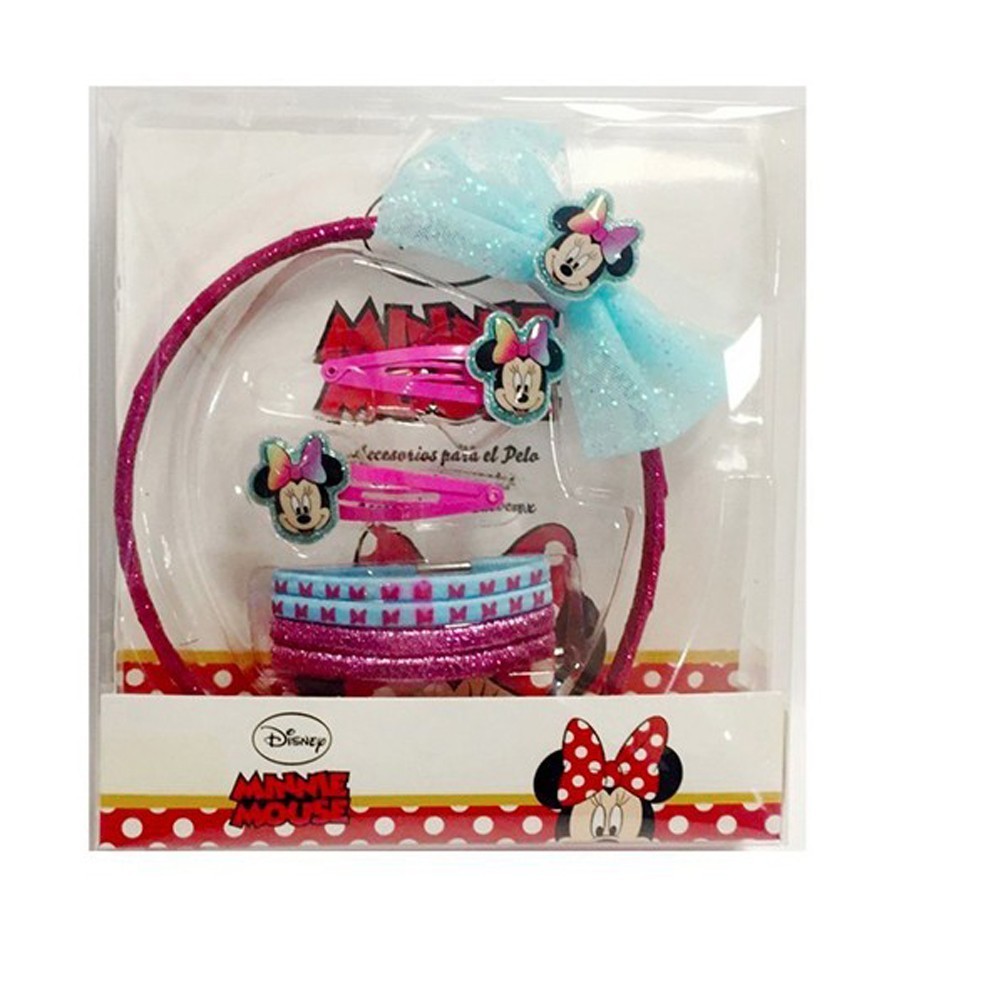 Set Regalo 7 Pezzi Minnie Mouse: Accessori Capelli per Bambine Disney