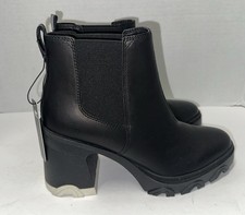 Bota Chelsea Sorel Brex Platform negra/blanca para mujer 11 impermeable nueva con etiquetas $180