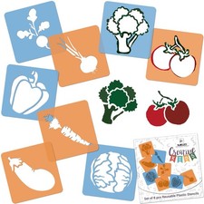Drawing Stencils for Kids 8 pcs // VEGETABLES