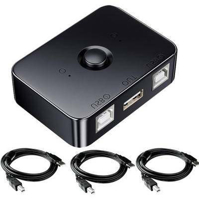 USB 2.0 Sharing Switch 2 in 1 Out, USB B Printer Selector, USB Switcher 2 Com...