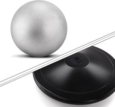 2 Pack Shot Put and Rubber Discus Set, 8.8 lb Iron Shot Put Ball 1 kg Trainin...