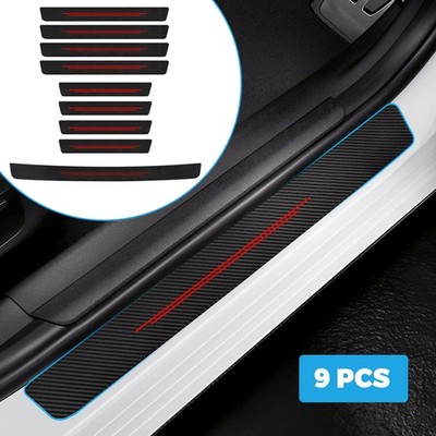 9PCS For Nissan Accessories Car Door Scuff Sill Cover Panel Step Protector Trims