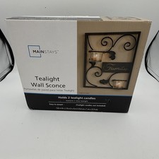 MAINSTAY Metal Tealight Candles Wall Decor 7.65" W X 2.76 D " X 9"H “Family”