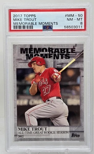 2017 Topps MIKE TROUT CARD PSA 8 NM-MT