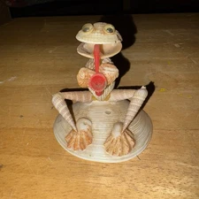 Vintage Sea Shell Frog With Saxophone