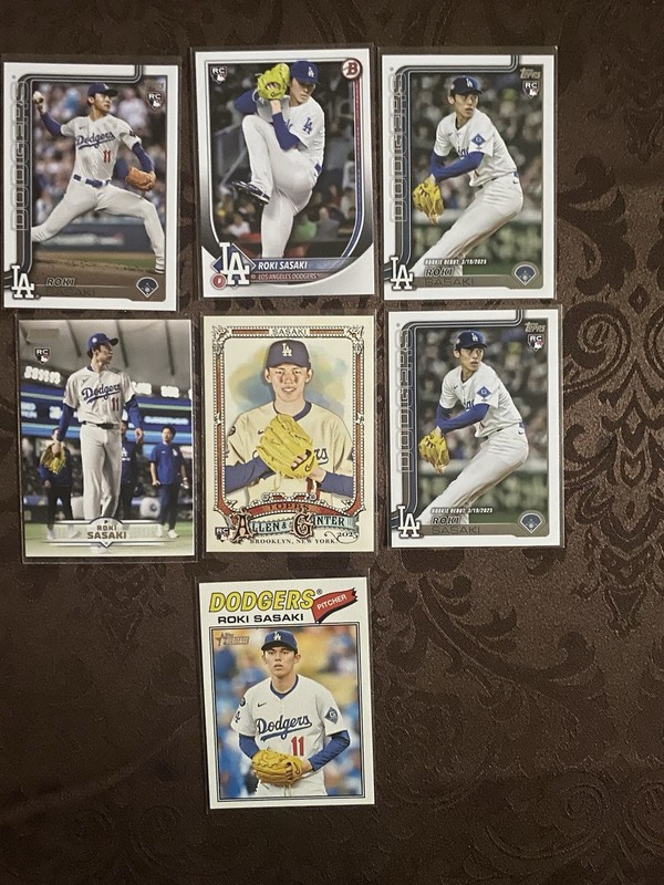 Roki Sasaki 7 Card Lot - Assorted Years And Brands And Rookies!