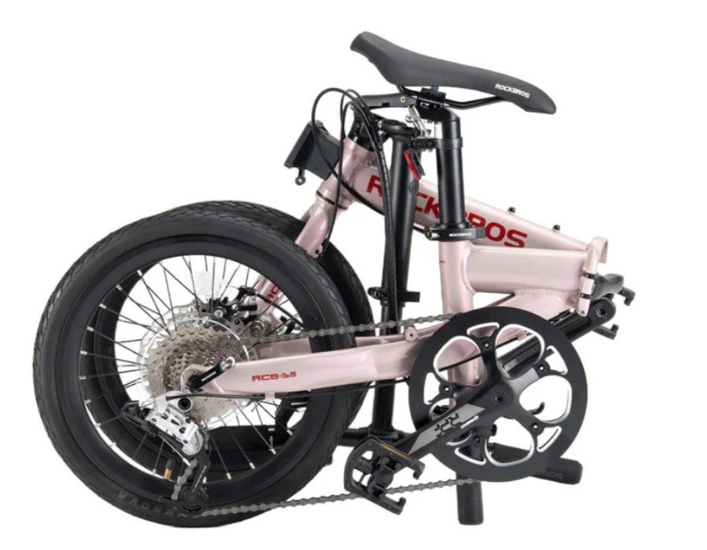 ROCKBROS ACS 16" Folding Bike 9-Speed Gears Aluminum Frame Disc Brake for Adults