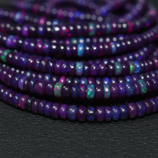 Natural Purple Ethiopian Opal Rondelle Beads 4 5mm Size 16 Inch Strand Gemstone