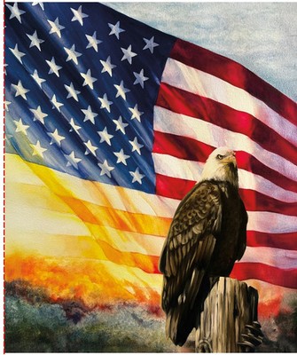 American Honor 35 1/2in x 43 1/2in Eagle Fabric Panel