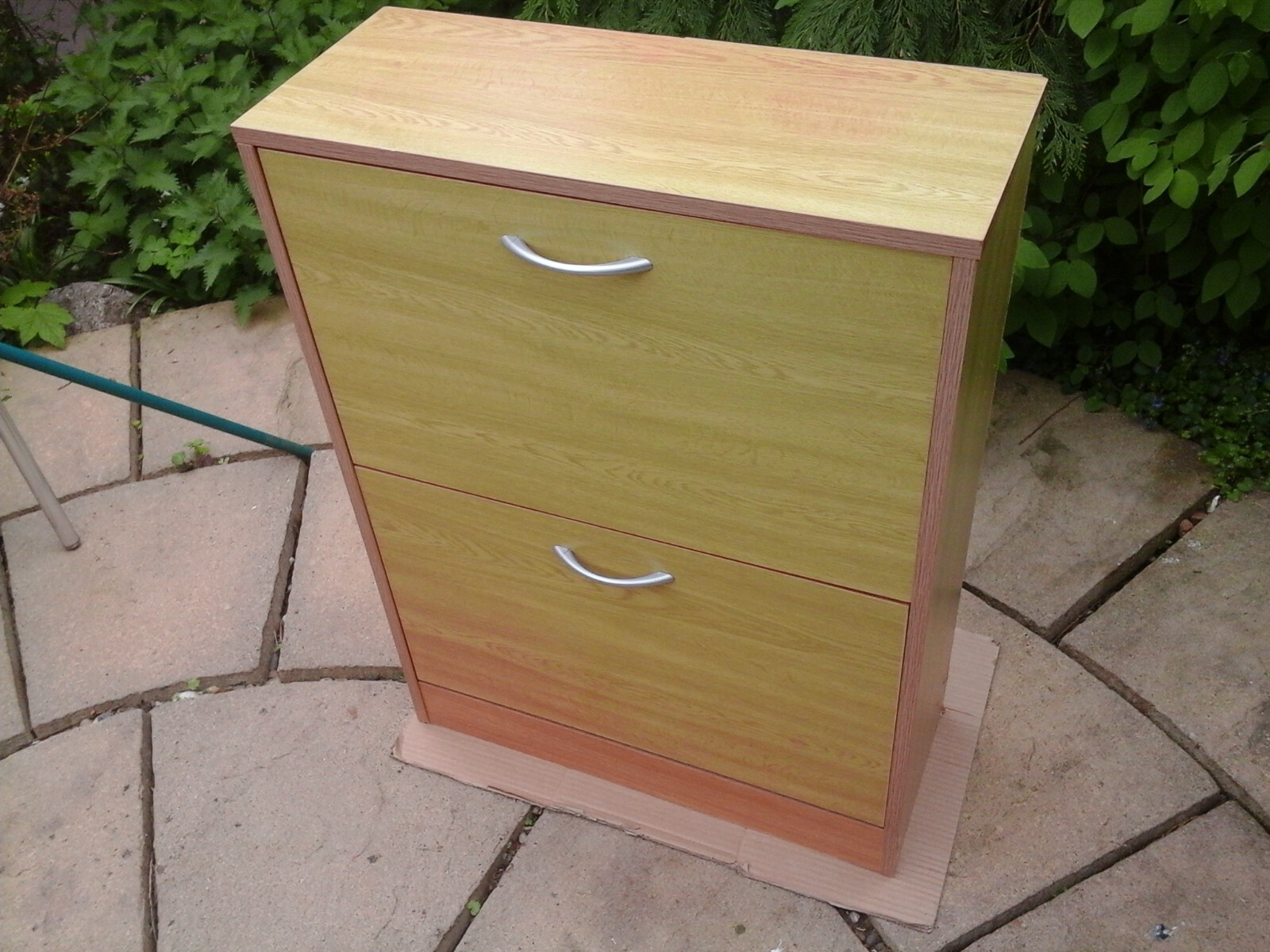 Wooden Shoe Cupboard,( Light Colour.) Two Tie...