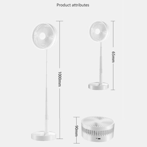 Portable Stand Fan Folding USB Rechargeable Telescopic Table Floor Fan US STOCK - Picture 2 of 11