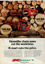 Vintage Print Ad 1979 Kmart Sales Homelite Model XL-12 XEL-12 Red Chain Saws