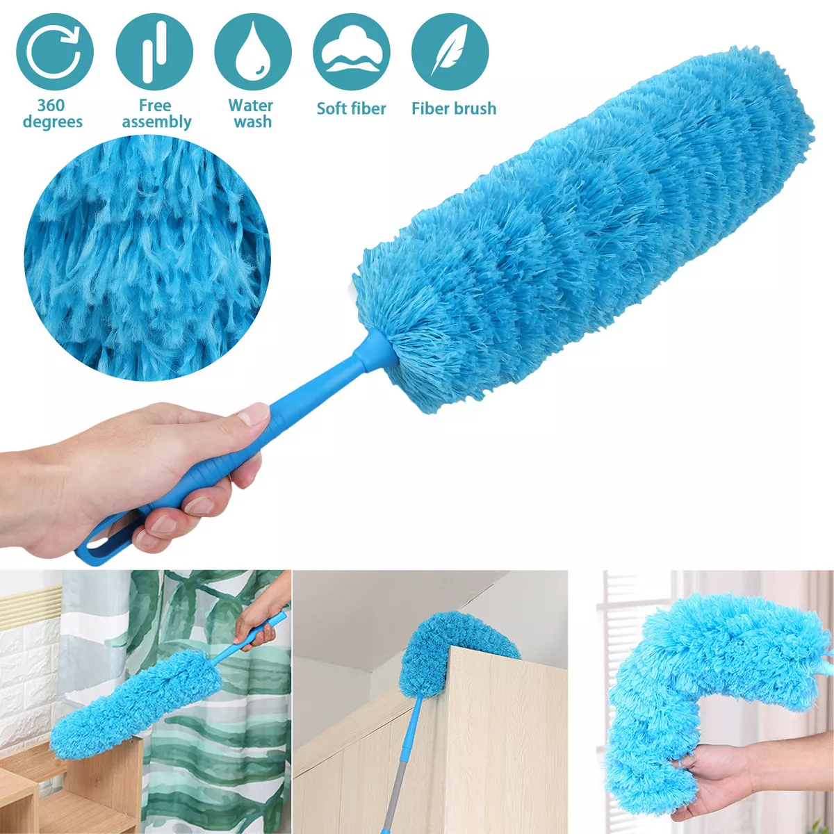 Feather Duster Anti Static Dust Brush Soft Microfiber Cleaning Dusters Car/Home