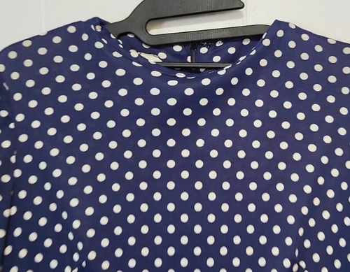 Vtg Mod Go-Go Scooter Dress Sz Extra Small 60s Polka Dot Mini Belted Waist ILGWU - Video 1 of 1