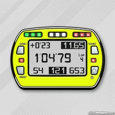 FLUORESCENT YELLOW STYLE GEL STICKER FOR ALFANO PRO III EVO LAP TIMER - KARTING