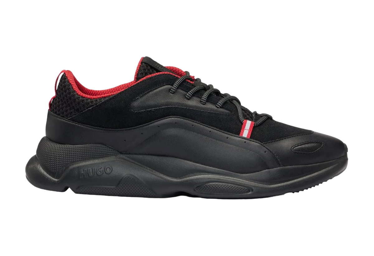 HUGO BOSS MENS BLACK TENNIS SHOE LEON RUNN FLED 50523838006 | eBay