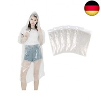 Einweg Regenponcho Mit Kapuze Transparent 5 StüCk
