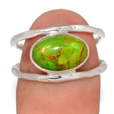 Composite Mohave Green Turquoise 925 Sterling Silver Ring Jewelry s.7 CR73058