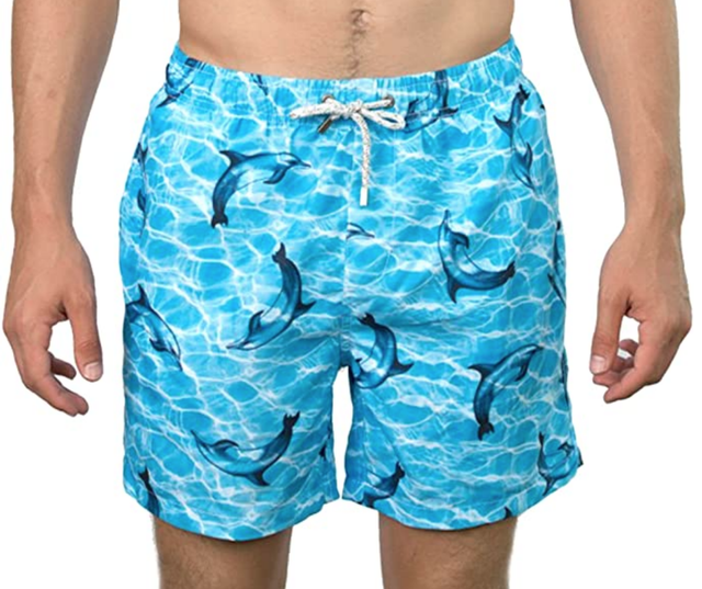 Endless Summer Mens XXL Quick Dry Swim Shorts Trunks Dolphins Mesh