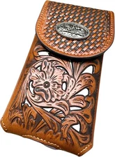 7" COWBOY PRAYER POUCH BELT LOOP CELL PHONE HOLSTER CASE UNIVERSAL #EH12686