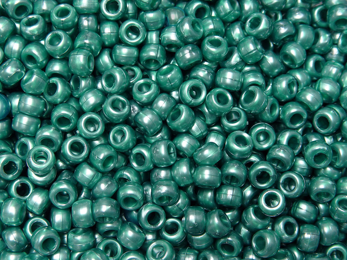 Teal Luster 9x6mm Pony Beads USA Made 500pc for Kids Church School Crafts-image