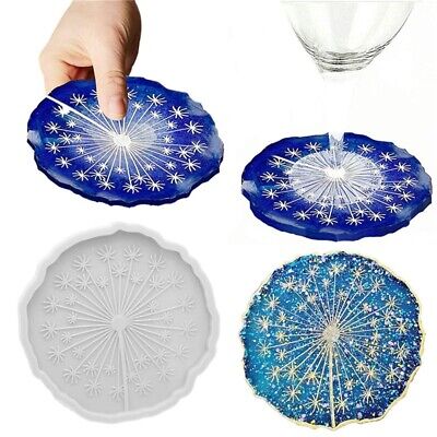 Dandelion Coaster Resin Mold Round Flowers Shape Silicone Mold DIY Cup Mats  Mold