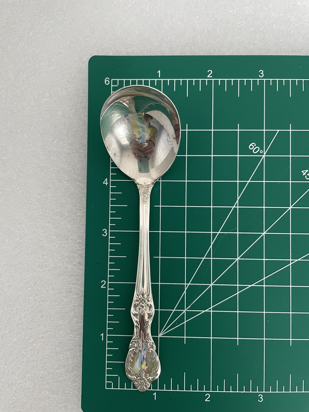 Original William Rogers Extra Plate Silver Condiment Sauce Spoon Rose Vintage