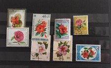 Briefmarken  Blumen Hibiskus Blüten Lot Konvolut Motive