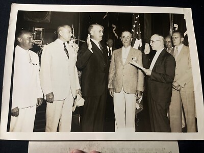 1937 LOUIS A JOHNSON TAKES OATH AS ASSISTANT SECRETARY Woodring Type 1 Photo