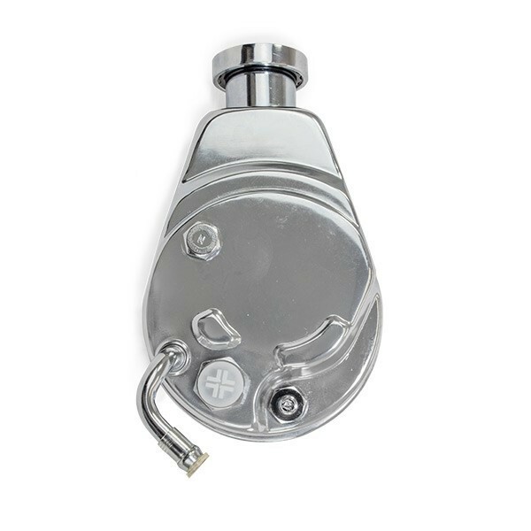 BBC SBC Chevy Chrome Saginaw Style Power Steering Pump W/ Double Groove Pulley E - Foto 4