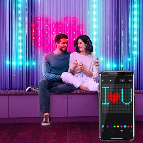 Smart LED RGB Curtain String Lights Fairy Light APP Control DIY Picture Display - Picture 8 of 18