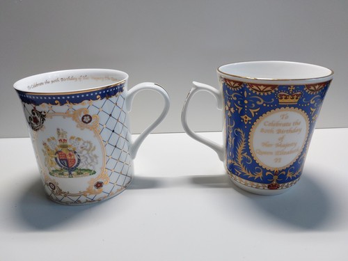 Ringtons Fine Bone Mugs Commemorative Mugs Queen Elizabeth II Set of 2 - Picture 2 of 5