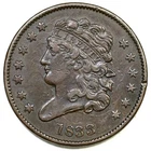 Photo of a 1833-P Half Cent from an eBay listing that sold on Feb 15, 2026