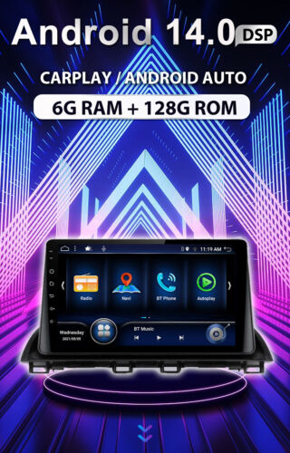 For Mazda 3 Axela 2013-2016 Android14 CarPlay Car Stereo Navi Head Unit GPS 128G - Picture 3 of 18
