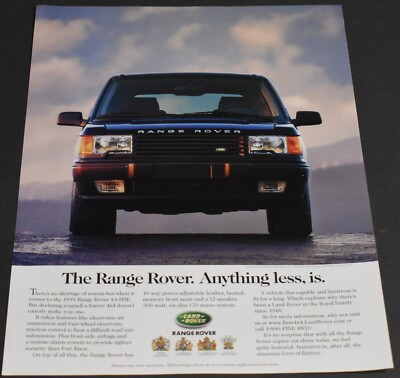 #ad #ad 1999 Print Ad Land Range Rover Anything Less is Car Drive Art Luxury $10.98