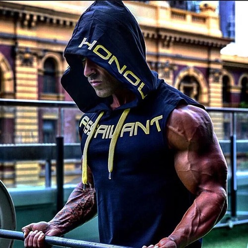 Herren Tank Tops Gym Kleidung Fitness Ärmellos Hoodies Westen Baumwolle Singlets Männer - Bild 23 von 28