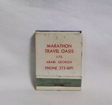 Vintage Marathon Travel Oasis Gas Oil Matchbook Arabi Georgia Advertising Full
