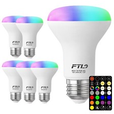 6-Pack FTL BR20 LED Light Bulbs Color Changin...