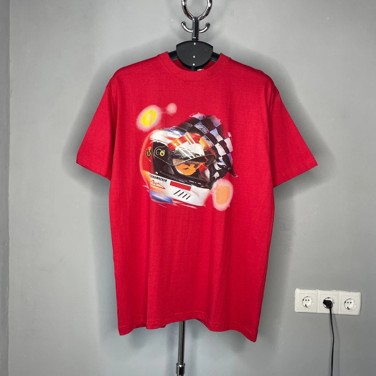 T-Shirt Michael Schumacher Officiel Taille L (Large) Rouge, Lettrage Et Logo Blancs, Collection F1