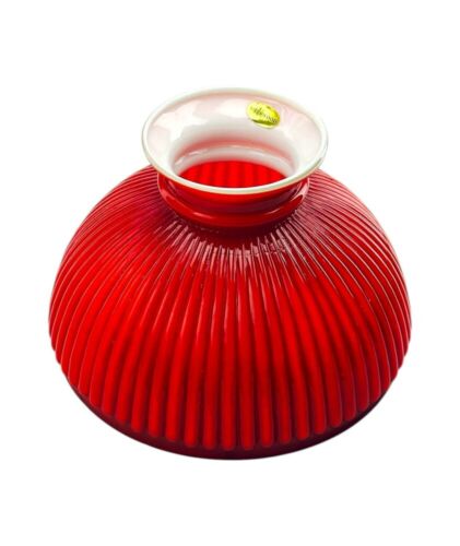 Sherwoods Brand Oil Lamp Shade Ribbed in Red Outer - Picture 3 of 3