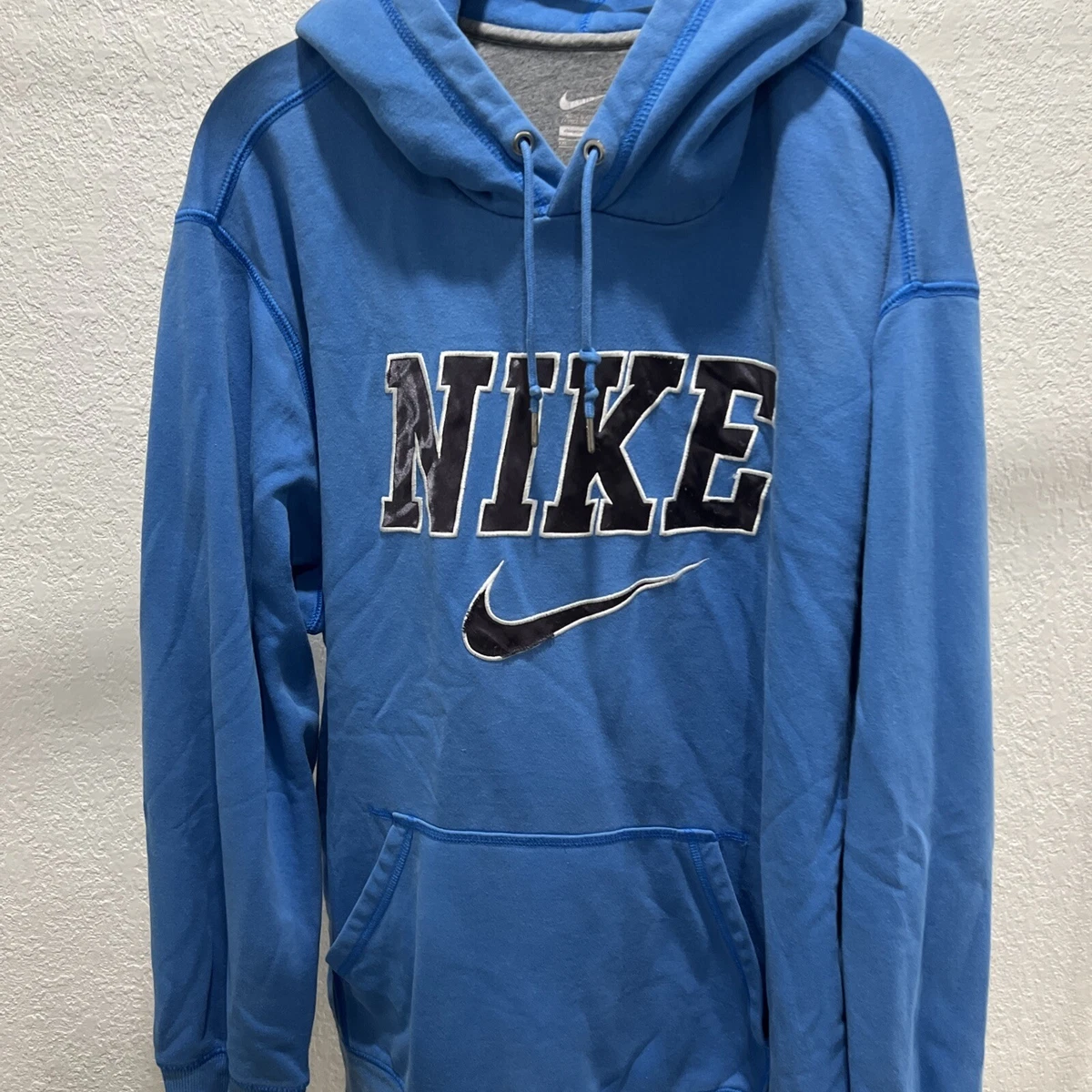 Oneerlijk Actie nauwkeurig NIKE Embroidered Blue Big Swoosh Hoodie Pullover Sweater Men's XXL | eBay