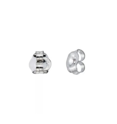 14 Karat Weißgold Ersatz Ohrring Push Backs (1 Paar) für 0,6 mm dicke Ohrring