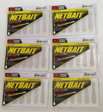 (6) NetBait Drifter 2.75" Finesse Drop Shot Fishing Lures Lot of 6 Packs - White