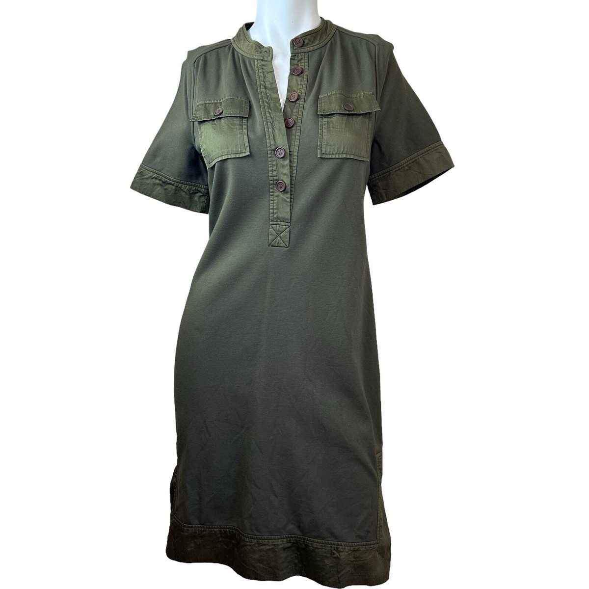 Diane von Furstenberg Olive Green Short Sleeve Sheath Dress sz