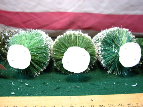 5 Pine Evergreen Trees, 4 Snow Covered, 1 Is Dept 56 Tree & 1 Bare Flocked Tree - Picture 7 of 11