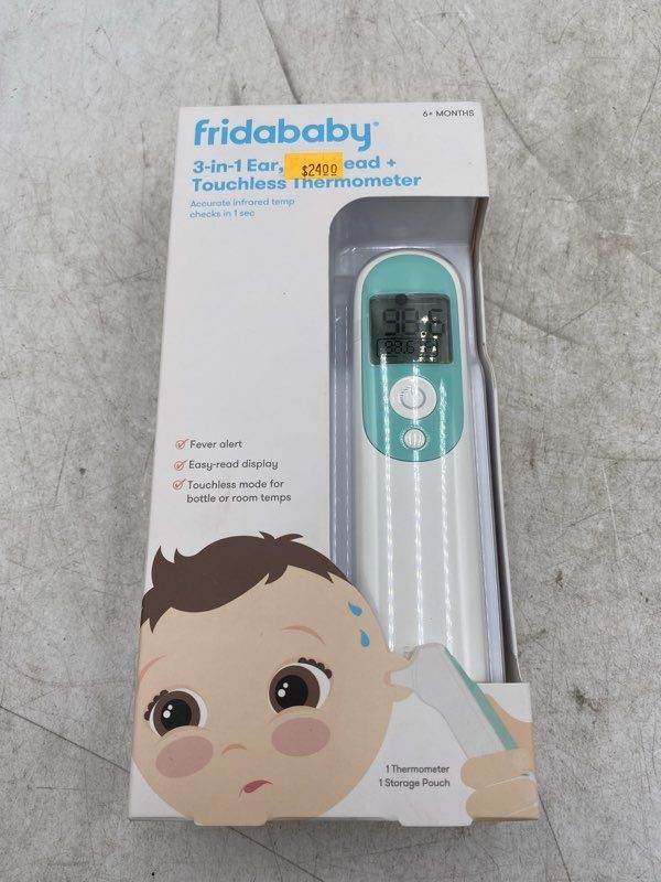 FridaBaby White 3-In-1 Ear Forehead Infrared Touchless Thermometer For Baby