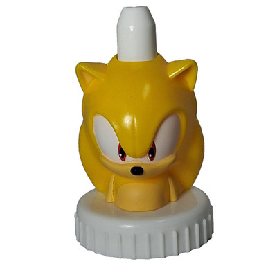 Super Sonic the Hedgehog Good 2 Grow Drink Bottle Top Figure 2024 Never Used