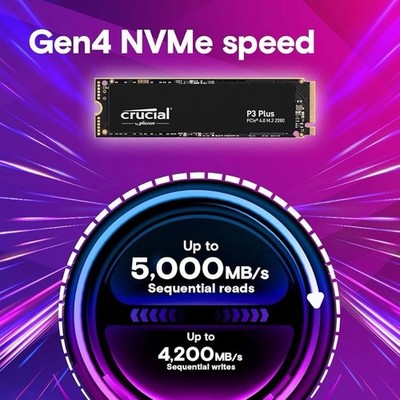Crucial　CT2000P3PSSD8　2TBSSD Crucial P3 Plus 2TB PCIe Gen4 3D NAND NVMe M.2 SSD CT2000P3PSSD8