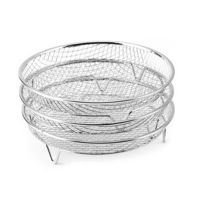Dreistufiges Luft Friteuse Gestell Silber Finish Kochgeschirr Zubehör Rostbeständig